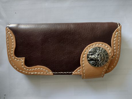 Biker Long Wallet Χειροποίητο Πορτοφόλι style red Moon made in Japan