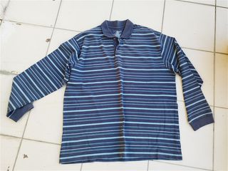 Ριγέ Μακρυμάνικη μπλούζα τύπου polo Νο XL
