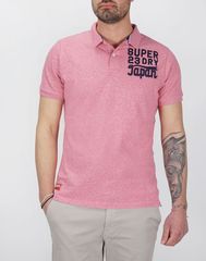 Superdry Ανδρική Βαμβακερή Μπλούζα Polo "VINTAGE SUPER" Ροζ Regular Fit (M1110349A-5XE) (100% Βαμβάκι)