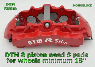 DTM RS8m. MONOBLOCK ΔΑΓΚΑΝΕΣ CALIPERS RED 8 x RACING PISTONS need 8pads for ROTORS 360mm - 405mm ΤΙΜΗ ΖΕΥΓΟΥΣ