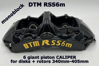 DTM RSS6m. BLACK ΔΑΓΚΑΝΕΣ CALIPERS 6 x RACING PISTONS monoblock for ROTORS340- 360-380-405-x 32mm-34mm-36mm