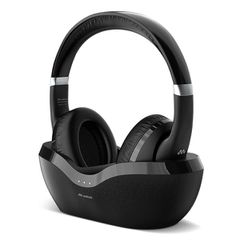 Ασύρματα ακουστικά τηλεόρασης Μeliconi με Bluetooth και βάση φόρτισης σε μαύρο χρώμα