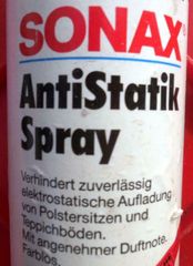 SONAX Antistatik Spray 250ml ΑΠΟΤΡΕΠΕΙ ΑΞΙΟΠΙΣΤΑ ΑΠΟ ΤΟ ΗΛΕΚΤΡΟΣΤΑΤΙΚΟ ΦΩΡΤΙΟ ΣΕ ΤΑΠΕΤΣΑΡΙΕΣ & ΜΟΚΕΤΕΣ ΑΥΤΟΚΙΝΗΤΩΝ
