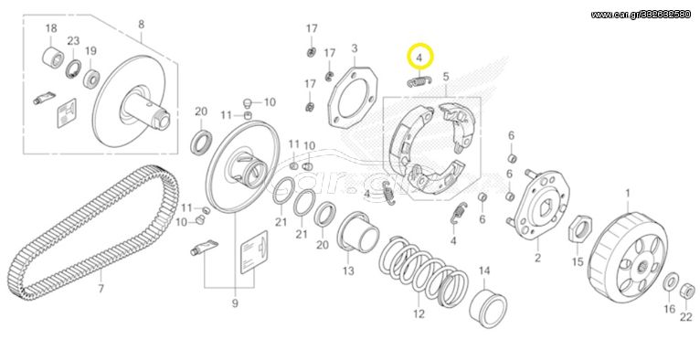 Ελατήριο Σιαγώνων Φυγοκεντρικού Honda NSC.110 Vision 22401-KVY-900