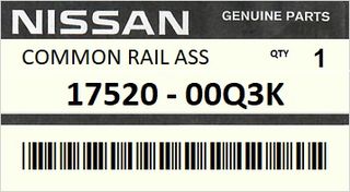 COMMON RAIL NISSAN QASHQAI J10 - X-TRAIL - PRIMASTAR X83 2007-2013 ENGINE M9R #1752000Q3K