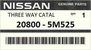Καταλύτης  NISSAN ALMERA N16 JAPAN 2000-> ENGINE QG15DE #208005M525