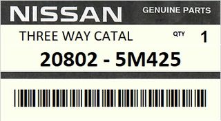 Καταλύτης  NISSAN ALMERA N16 2000-2001 - PRIMERA P11 1999-2000  ENGINE QG15DE QG18DE #208025M425
