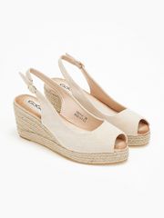 Suede εσπαντρίγιες πλατφόρμες - Μπεζ