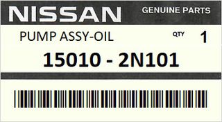 Αντλία λαδιού NISSAN ALMERA N15 1995-2000 ENGINE CD20 #150102N101