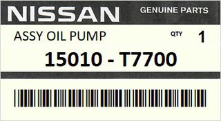 Αντλία λαδιού NISSAN URVAN 1980-1987 - CABSTAR F22 1982-1987 ENGINE SD22 SD25 #15010T7700