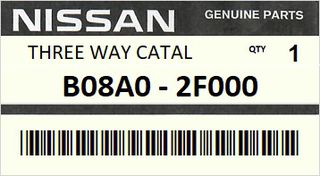Καταλύτης  NISSAN PRIMERA P11 1996-2000 ENGINE GA16DE #B08A02F000