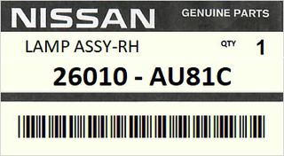 Φανάρι εμπρόσθιο δεξιό NISSAN PRIMERA P12 BLUE LENS 2006-2007 ENGINE  #26010AU81C
