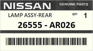 Φανάρι πίσω αριστερό NISSAN INFINITI Q45 F50 USA 2001-2004 ENGINE  #26555AR026