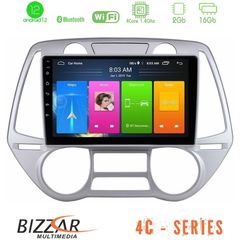 Bizzar 4C Series Hyundai i20 2009-2012 Auto A/C 4Core Android12 2+16GB Navigation Multimedia Tablet 9