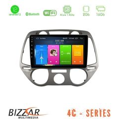 Bizzar 4C Series Hyundai i20 2009-2012 Manual A/C 4Core Android12 2+16GB Navigation Multimedia Tablet 9