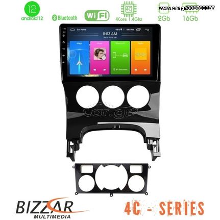 Bizzar 4C Series Peugeot 3008 AUTO A/C 4Core Android12 2+16GB Navigation Multimedia Tablet 9"