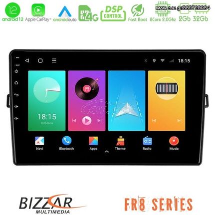 Bizzar FR8 Series Toyota Auris 8core Android12 2+32GB Navigation Multimedia Tablet 10"