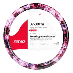 AMIO ΚΑΛΥΜΜΑ ΤΙΜΟΝΙΟΥ SWC-47 Μ 37-39cm ΜΑΥΡΟ/ΡΟΖ ΜΕ ΣΧΕΔΙΟ ΛΟΥΛΟΥΔΙΑ AMIO - 1 ΤΕΜ. 02988/AM