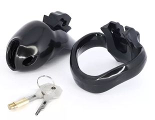 Prison Male Chastity Cage, Black-thumb-3