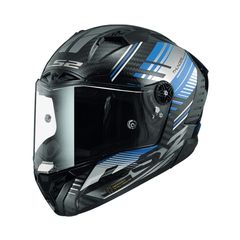 ΚΡΑΝΟΣ FULL FACE FF805 THUNDER CARBON VOLT BLACK BLUE ECE 22.06 | LS2