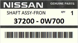 Εμπρός άξονας κίνησης NISSAN TERRANO R20 R50 1998-2001 R50 1997-2000 KINGCAB D22 1998-2010 ENGINE VG33E TD27TI YD25DDTI 4WD #372000W700