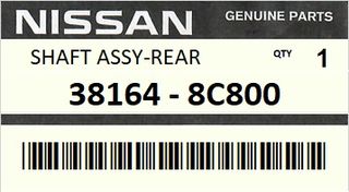 Ημιαξόνιο πίσω διαφορικού NISSAN SERENA C23 2000-2001 ENGINE LD23 GA16DE #381648C800