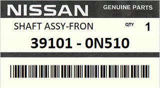 Ημιαξόνιο εμπρός αριστερό NISSAN ALMERA N15 1995-2000 ENGINE GA16DE AT TRANS #391010N510