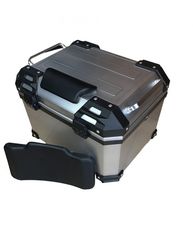 Μπαγκαζιέρα Μοτοσυκλέτας ασημί 45 Λίτρα Maximus MX-520 με πλάτη-thumb-1