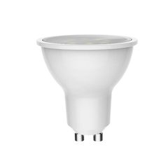 Λάμπα led GU10 6W 3000k ενδιάμεσο λευκό φως 570lm με δυνατότητα ρύθμισης έντασης φωτός & γαλακτερό κάλυμμα