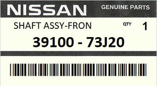 Ημιαξόνιο εμπρός δεξιό NISSAN PRIMERA P10 1993-1996 ENGINE GA16DE 4WD ABS #3910073J20