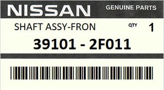 Ημιαξόνιο εμπρός αριστερό NISSAN PRIMERA P11 1996-2002 ENGINE GA16DE F/ABS #391012F011