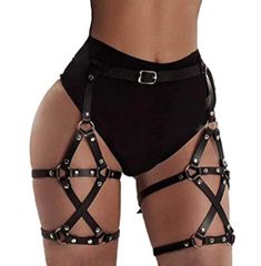 Leg Harness System with Eco Leather, Black - One size