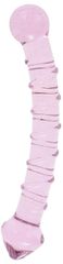 Double Heads Glass Dildo Pink 17.5 cm