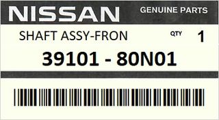 Ημιαξόνιο εμπρός αριστερό NISSAN PRIMERA W10 STATION 1990-1994 ENGINE GA16DE GA16DS #3910180N01