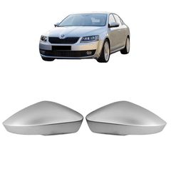 Καπάκια Καθρεφτών Για VW T-Roc 17+ , T-Cross 19+ , Skoda Octavia 3 (5E) 13-20 Brushed Aluminium 2 Τεμάχια