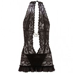 Black Lace Dress With Chains-thumb-7