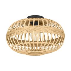 Φωτιστικό Πλαφόν Οροφής Ø450xH285mm 1xE27 Ξύλο Φυσικό Eglo Amsfield 43723