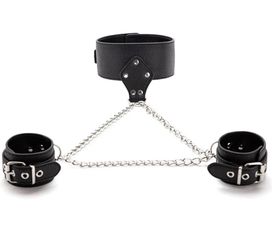 Δεσμά με κολάρο νύχτας, Vegan Δέρμα - Μαύρο