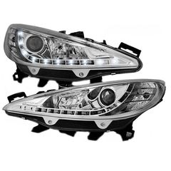 Μπροστινά Φανάρια Set Για Peugeot 207 06-12 Drl Χρωμίου H7/H1 Sonar