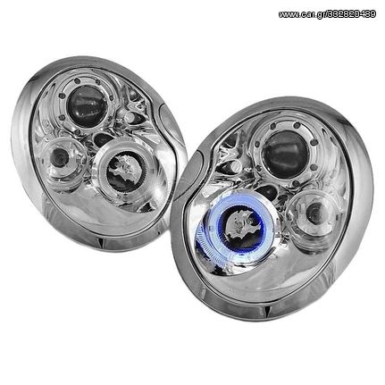 Μπροστινά Φανάρια Set Για Mini Cooper (R50/52/53) 01-06 Angel Eyes Χρωμίου H1/H1 Junyan