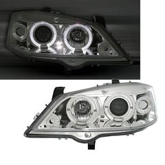 Μπροστινά Φανάρια Set Για Opel Astra G 98-04 Angel Eyes Χρωμίου H1/H1 Sonar