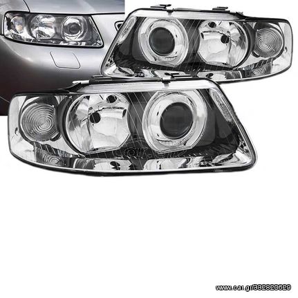 Μπροστινά Φανάρια Set Για Audi A3 8L 00-03 Projectors Χρωμίου H1/H7 Depo