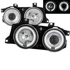 Μπροστινά Φανάρια Set Για Bmw 5 E34 88-95 / 7 E32 86-94 Angel Eyes Χρωμίου H1/H1 Sonar