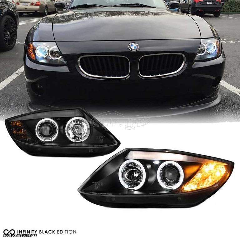 Car.gr - Μπροστινά Φανάρια Set Για Bmw Z4 E85 E86 02-08 Angel Eyes ...