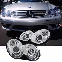 Μπροστινά Φανάρια Set Για Mercedes-Benz Clk W209 03-10 Projectors Χρωμίου H7/H7 Με Ρυθμιστή Αέρος Depo