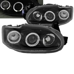 Μπροστινά Φανάρια Set Για Ford Escort 95-00 Angel Eyes & Led Μαύρα H1/H1 Sonar