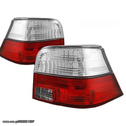 Πισινά Φανάρια Set Για Vw Golf Iv (4) 97-03 Κόκκινο/Crystal Katuning