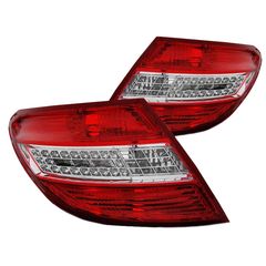 Πισινά Φανάρια Set Για Mercedes-Benz C-Class W204 07-10 Led Κόκκινο/Crystal Depo