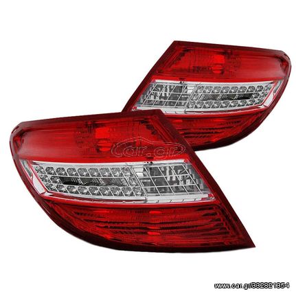 Πισινά Φανάρια Set Για Mercedes-Benz C-Class W204 07-10 Led Κόκκινο/Crystal Depo