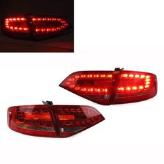 Πισινά Φανάρια Set Για Audi A4 B8 07-11 Sedan Led Κόκκινο/Crystal Depo